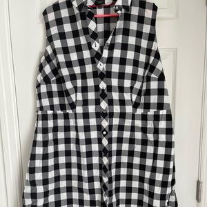 Talbots Black & White Buffalo Check Dress